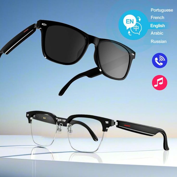 🕶️ Lunettes Intelligentes Tactiles – Contrôle Total au Bout des Doigts
